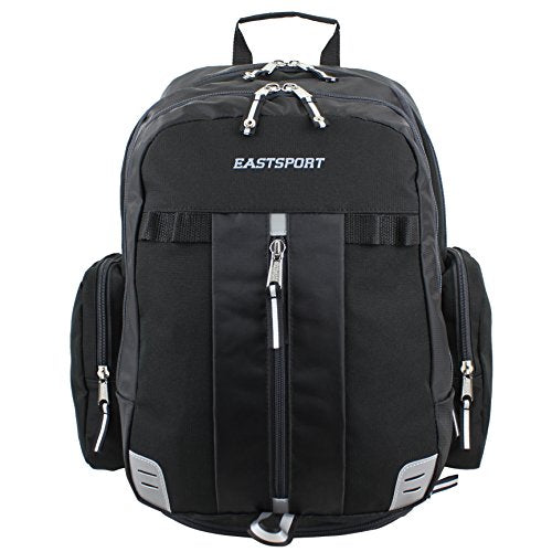 Eastsport Extra Large Backpack Expandable Oversized For Travel Hiking Work Camping Sports Outdoors With Drawstring Bag 18x13.5x9.5 Mochila De Viaje Black