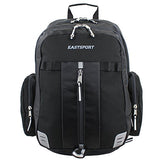 Eastsport Extra Large Backpack Expandable Oversized For Travel Hiking Work Camping Sports Outdoors With Drawstring Bag 18x13.5x9.5 Mochila De Viaje Black