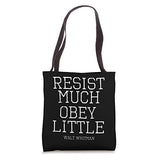 Walt Whitman Resist Much Obey Little Vintage Text Quote Tote Bag