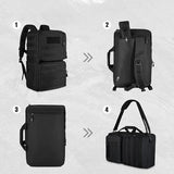 MANETTA 3-in-1 Laptop Briefcase for Men, 15.6 Inch Convertible Work Bag with Shoulder Strap, Water-Resistant Business Travel Backpack for Office and Commute