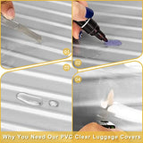 28 Inch Clear Suitcase Cover for Luggage TSA Approved Heavy Duty Waterproof PVC Protector Prevents Scratches Damage for Wheeled Travel Luggage