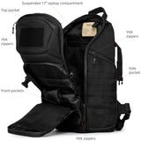 AMHEH 32L Tactical Laptop Backpack, 17 Inch Suspended Compartment, Black