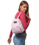 JanSport Half Pint Mini Backpack, 10.2 L - Durable Mini Bag Purse with Adjustable Shoulder Straps, Single Main Compartment, Zippered Stash Pocket, Pink Ice