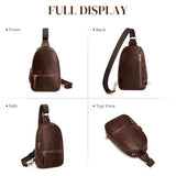 S-ZONE Leather Sling Bags for Women Men, Fanny Packs, Small Crossbody Purse Chest Bag with RFID Blocking