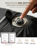 Fanwoli Vacuum Seal Backpack Travel with Built-in Electric Pump, Rolling Carry On Backpack with Wheels, Expandable Waterproof Compression Backpack Dual TSA Lock for 18" Laptop