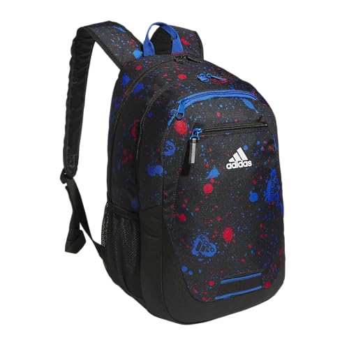 adidas Foundation Backpack, Splatter Black/Bright Royal Blue, OSFA