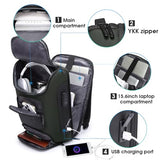 BANGE Business Backpack with USB Charging Port, Anti Theft Laptop Backpacks Fit for 15.6 INCH,Men Travel Backpack with Water Bottle Holder for Men and Women
