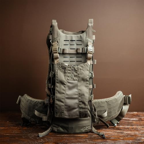 Eberlestock Modframe Hunting Pack Frame – Ultra-Durable, Lightweight Modular Backpack System – Adjustable Fit, Load Shelf, and Compression Straps – Compatible with EMOD Accessories – Military Green