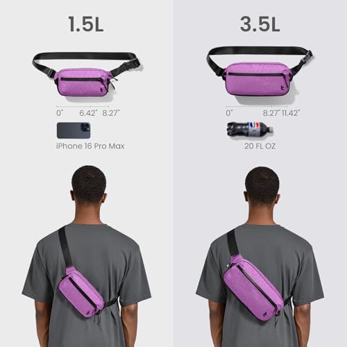 tomtoc 1.5L X-Pac Sling Bag with RFID Blocking Crossbody Pack for Men Women