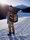 TurnWay Ski/Snowboard Boot Backpack/Ski Boot Backpack | Excellent for Store All Gear | Travel with Waterproof Exterior, Reflective Strip for Men, Women and Youth(Black-Orange)