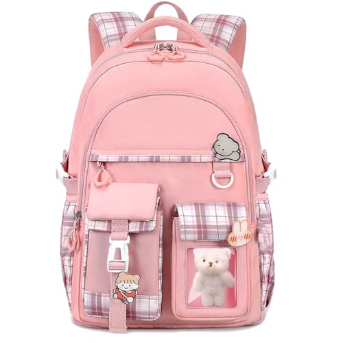 PRLINJSK Girls Backpack,Cute School Backpack for Girls Kids Teens