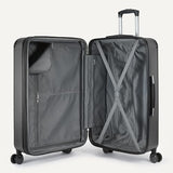 Amazon Basics 4-Piece Luggage Set, Hardside Suitcases with Spinner Wheels, 22" Carry On & 28" Checked, Tote Bag & Travel Bag, Black