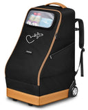 YOREPEK Foldable Car Seat Travel Bag for Airplane with 2 Wheels