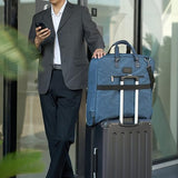 Amazon Basics Carry-On Garment Bag for Travel and Business Trips with Detachable Shoulder Strap, Hanging Suit Luggage, Wrinkle Free Cover for Suits Dresses Coats, Foldable with Shoe Compartment, Navy