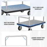 VitaCu Heavy Duty Luggage Cart - 8" Wheels with Brackets, Commercial Grade Hotel Luggage Trolley, Deluxe Rectangular Steel Bellman Cart with Platform for Hotels Us