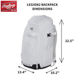 Rawlings | LEGION 2.0 Player's Backpack | Baseball/Softball | BLACK