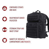 Rothco Fast Mover Tactical Backpack - Outdoor Hiking Pack for EDC Essential Gear (Black)
