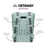 Simple Modern Large Getaway Backpack | Waterproof Material EVA Bag with Zipper Pocket for Beach, Pool, Boat, Travel | Durable and Lightweight | 23L | Sea Glass Sage