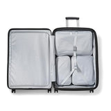 Samsonite Paralux Large Checked Luggage - Innovative Design - Quick Access Front Pocket - Dual Suspension Wheel Technology - TSA Lock - Expandable - Includes Removable Packing Cubes - Black