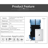 Hiking Backpack,40L to 50L Extra Large Capacity Hiking Bag,Internal Frame Camping Backpack,Upgraded X-PAC Lightweight Sport Daypack Travel Backpack Fit For Mountain Climbing Camping(Blue)