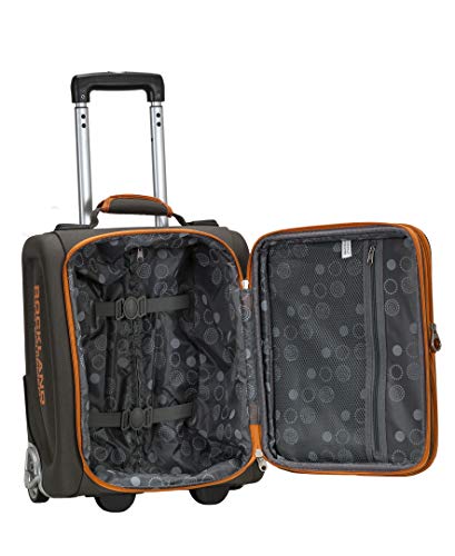 Rockland Polo Equipment Varsity Softside Upright Luggage Set, Charcoal, 4-piece Set (18/22/26/30)