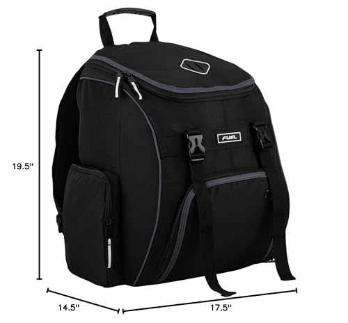 FUEL Oversized Wide Mouth Backpack with Multiple Compartments, Large Storage for Hiking, Work, Classroom, and Traveling - Grey Trim