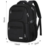 BICPSRO Black backpack for school, School Backpack for boys teens, Backpacks for men, College high middle school bookbag Fits15.6 Inch Laptop with Reinforced Straps, Boys backpack, Book bag