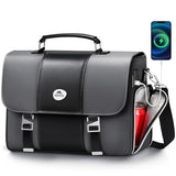 MATEIN Mens Business Briefcase 15.6 Inch, PU Leather Messenger Bags Laptop Computer Bag with USB Charging Port & Cooler, Waterproof Stylish Crossbody Shoulder Satchel for Work Office Commuting