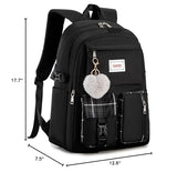 Acmebon Girl Roomy Fashion Laptop Backpack Set Casual Daypack Set for Women Black