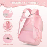 DIGOBAY Backpack for Girls, 3PCS Girls Backpack for School with Lunch Bag Pencil Case, Cute Kids Teens Bookbag for Kindergarten Elementary Preschool Middle School (Pink)
