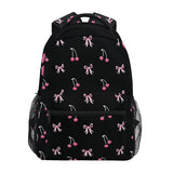 ALAZA Black Pink Bow Cherry Backpacks for Girls Elementary School Bag Kids Bookbag Personalized Travel Daypack 3rd 4th 5th Grade Rucksack 16in Laptop Back Pack