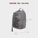 Vertx Siege 15L Tactical Sling - Lightweight 330D Nylon CCW Bag, Water-Resistant, with 500D MOLLE, and Ambidextrous Design, Wolf Grey