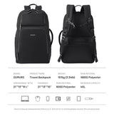 Oumurs Motorcycle Helmet Backpack for Long Travel with 30-40L Expandable Large Capacity Laptop Backpack Water-resistant Black 600D Polyester