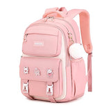 PIG PIG GIRL Girls Backpack, Kids Backpack for Girls with Anti-theft Back Pocket, Lightweight School Bookpack, Watrer Resistant, Bookbag for Elementary Primary School, Pink