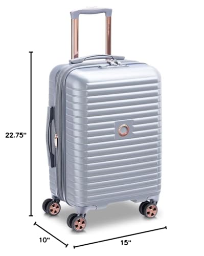 DELSEY PARIS Cruise 3.0 Hardside Expandable Luggage with Spinner Wheels, Platinum, Carry on 20 Inch