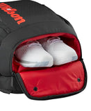 WILSON Clash V3 Super Tour Tennis Backpack - Black/Infrared, Holds up to 2 Rackets