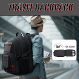 JARWAM Laptop Backpack for Men Women, Large TSA Friendly Travel Backpack Fits 17.3 Inch Laptop, 45L Carry On Airline Approved Computer Bag for Business Work College, Grey