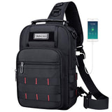 WITZMAN Sling Bag for Men Large Travel Crossbody Bag with USB Charging Port