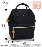 Anero ATB0197Z Backpack with Clasp, S, A4 Base, Water Repellent, Multiple Storage, PC Storage, Navy x Olive