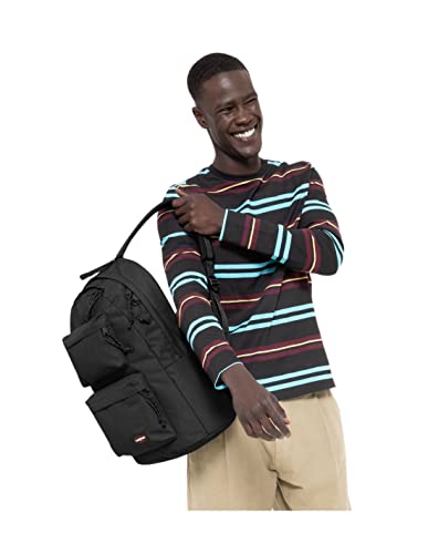 EASTPAK Padded Double – 24L Squared Backpack with Dual Front Pockets, 13” Laptop Sleeve, Bottle Holder & Padded Straps, Black
