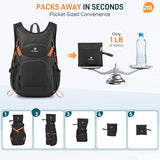 BECOJADDE 20L Hiking Backpack Lightweight Travel Backpacks Water-Resistant Daypack Fits Cycling Helmets for Men Women for Daily Outdoor Camping, Black