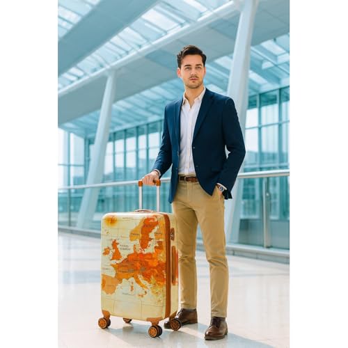 World Traveler VentureX Medium Checked Luggage, Hardshell Suitcase With Spinner Wheels - Europe