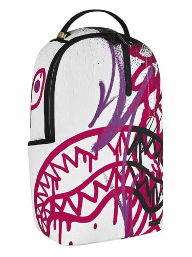 Sprayground Crash Graff Turbo Backpack, 18x6x11.5 Inch, Black, PVC, Laptop Compartment, Adjustable Straps
