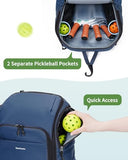 sportsnew Waterproof Pickleball Bag Men Women W/Shoe Compartment Fence Hook