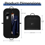 LAZYSEAL Garment Bag for Closet Storage and Travel 43-Inch Waterproof Dustproof Suit Luggage Bag Unisex Clothes Bag Durable 600D Oxford Fabric 2-in-1 Hanging Suit case Coat Bag for Man, Woman