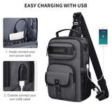 WITZMAN Sling Bag for Men Convertible Sling Backpack with USB Charging Port