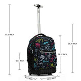 Tilami Rolling Backpack 19 inch Wheeled LAPTOP Boys Girls Travel School Student Trip, weekend