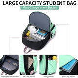 FENGDONG Teenage Girls Bookbag school Backpack Children Casual Daypack Schoolbag for Teens Green
