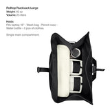 RAINS Rolltop Rucksack Large – Black Waterproof Rolltop Backpack Water Resistant Water Repellent Commuter Travel Pack Urban Minimalist Design – 2 Year Warranty