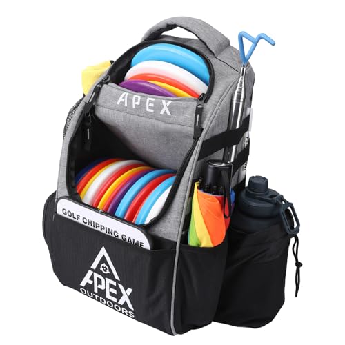 Apex Outdoors Disc Golf Bag, Large Disc Golf Backpack Holds Over 21 Discs